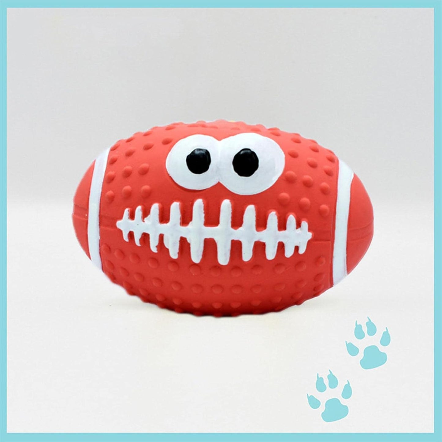 Balle pour Chien - DogBallLatex™ - Rugby Rouge - Toutou Joyeux